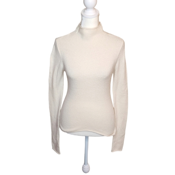 Wilfred Sweaters Wilfred Ivory Textured Cropped Mock Neck Sweater